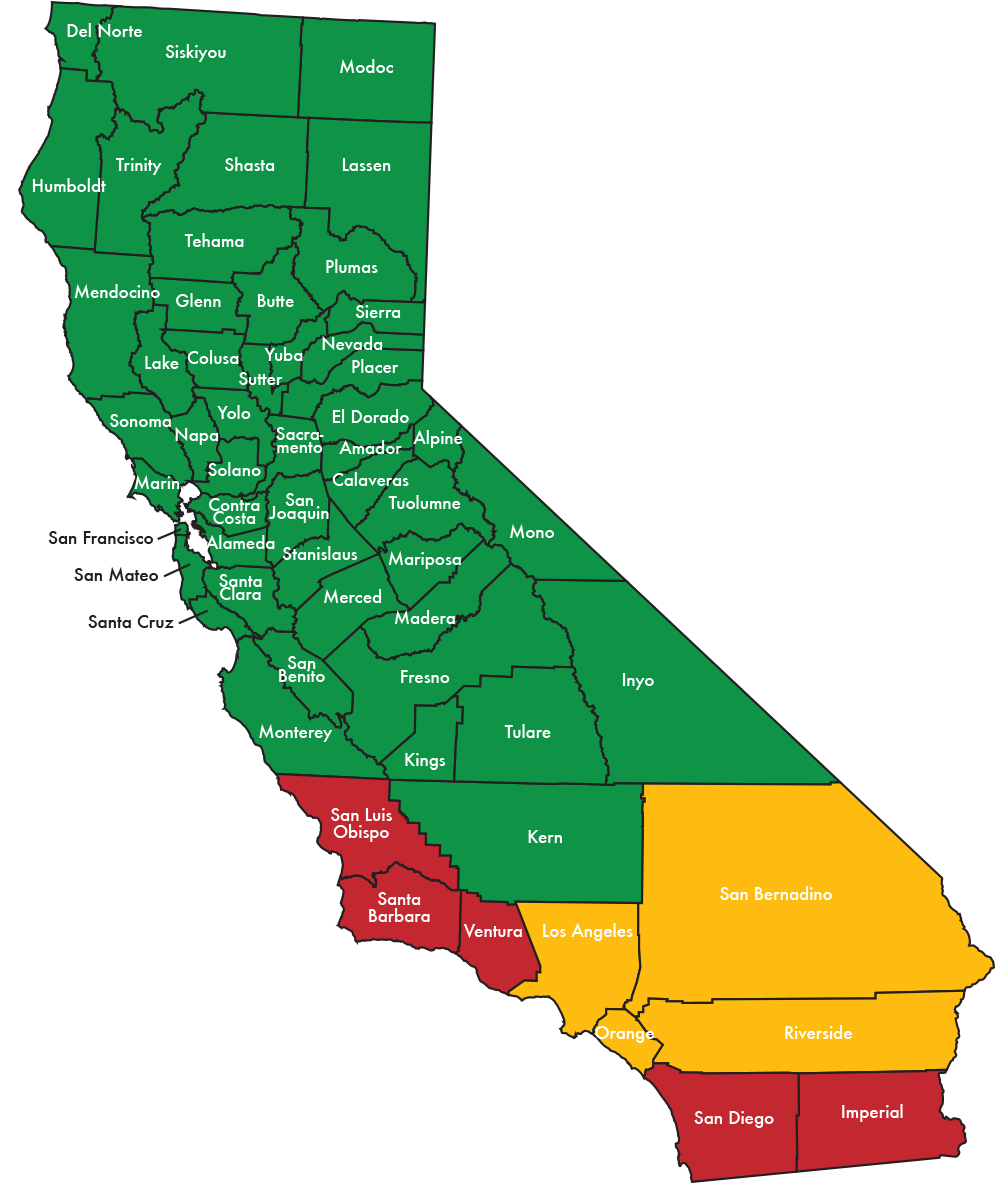 CA County Map Outline