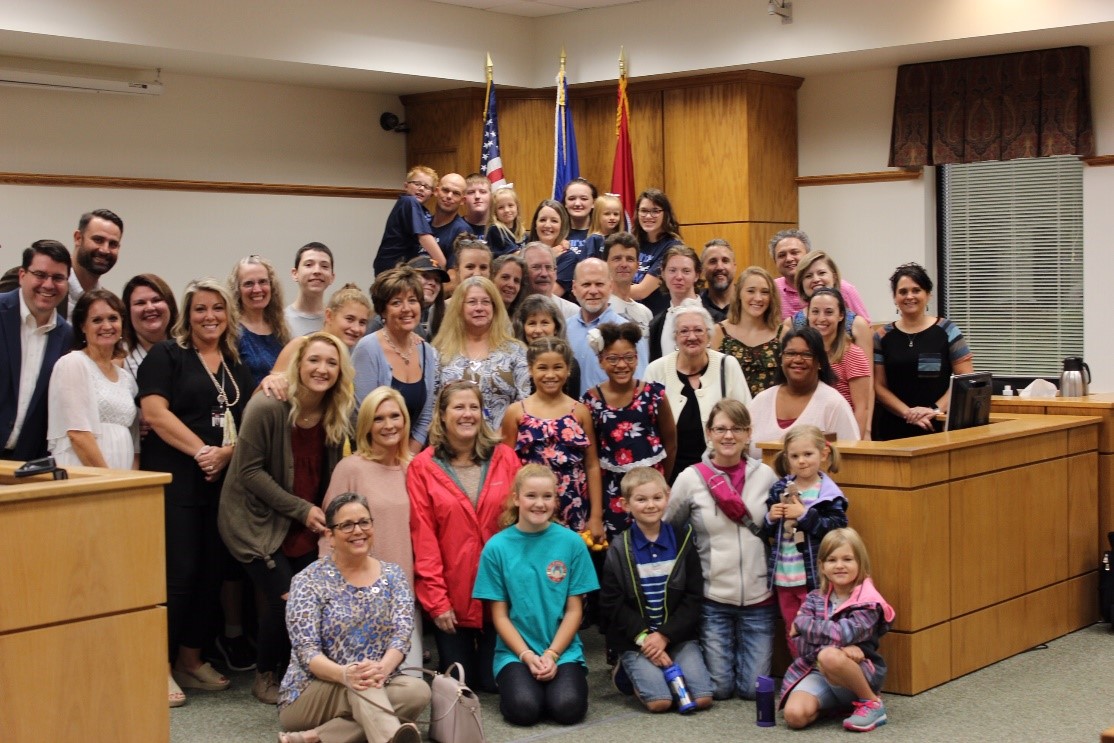 People gathered for the adoption